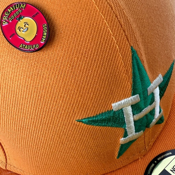 Houston Astros New Era X Premium Silver Anniv. Mango MLB Fitted Hat Size:7 1/8 - Picture 7 of 8